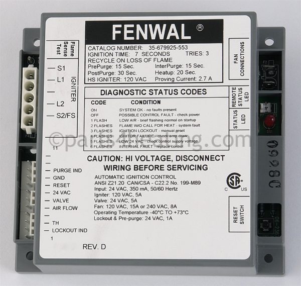 24vac Ignition Control Proven Hsi W/blower Relay