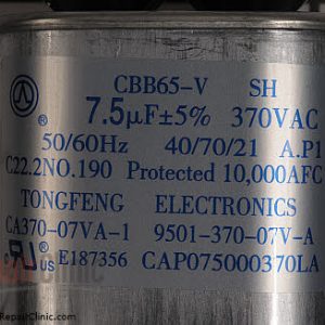 Cap 7.5 Mfd/440v/oval replaces Cap075000370vas Cap075000370vap