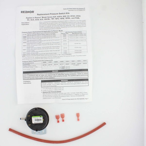 Pressure Switch Kit For Comb Blwr - Rep.125133