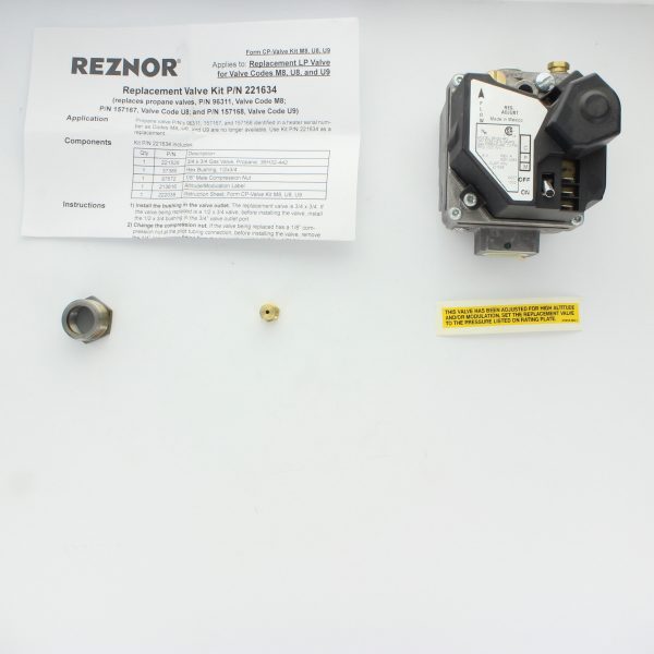 Repl Gas Valve Kit 96311/157167/157168
