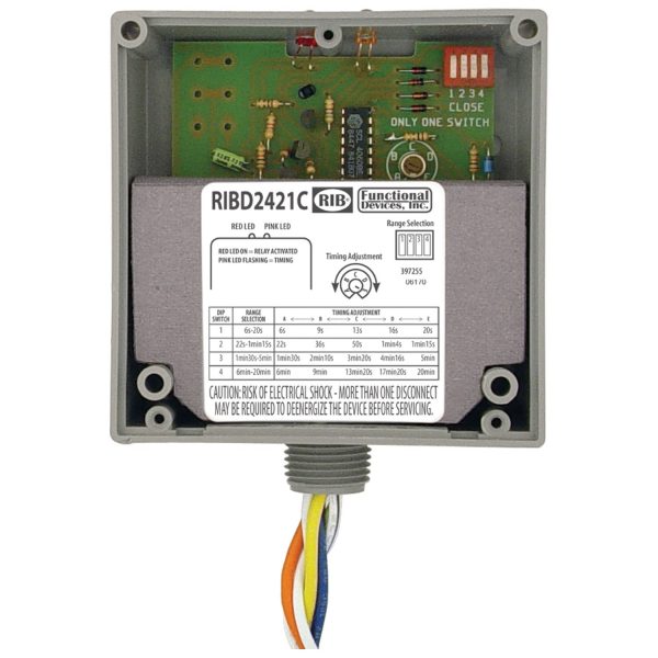 SPDT Enclosed Pilot Relay 10 Amp With 24vac/dc 120-277vac Coil Includes Timer