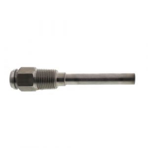 1/2" NPT Stainless Steel Well Assembly 1/2" Connection 3/8" Diameter 3" Insertio