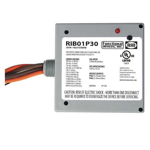 DPST Enclosed Relay 30 Amp With 120vac Coil