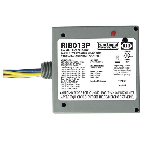 Enclosed Relay 20amp Tpst 120vac