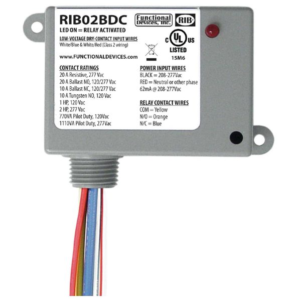 Enclosed Relay Class 2 Dry Contact input208-277vac pwr 20a Spdt
