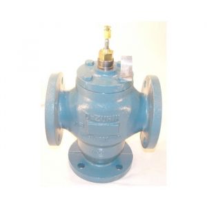2-1/2" Flanged 3 Way Divert Valve 63 Cv 3/4" Stroke 4 Bolt Holes