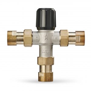 1/2" Union NPT. Aquamix 1070 Lead Free Mixing Valve 70-120F