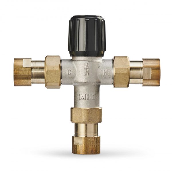 1/2" Union NPT. Aquamix 1070 Lead Free Mixing Valve 70-120F