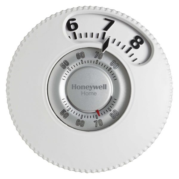 Premier White 24v Mercury Free Heating/Cooling Round Thermostat " Easy To See "