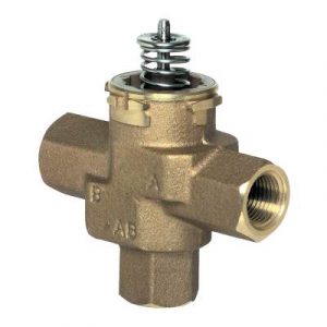1/2" Female NPT. Three Way Mixing/Diverting Zone Valve Body 3.7 Cv