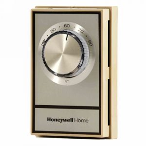 120/208/240v DPST Beige Electric Heat Thermostat With Thermometer Positive Off R