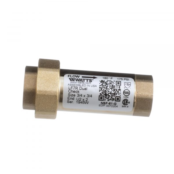 3/4" Dual Check Valve Lead Free 0072204
