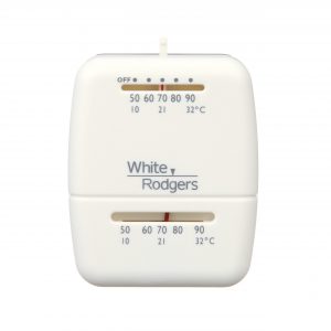 24v Heat/Cool Snap Acting Thermostat In White Vertical Mount 50-90F 1H-1C