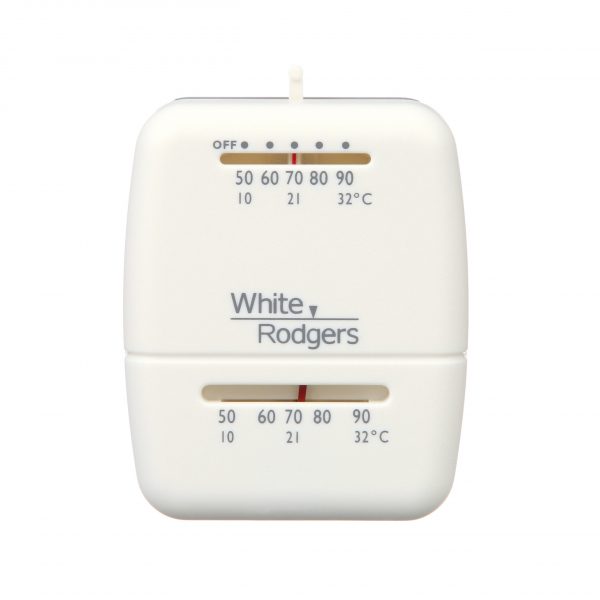 24v Heat/Cool Snap Acting Thermostat In White Vertical Mount 50-90F 1H-1C