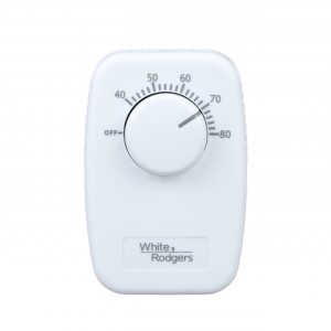 Line Voltage Mechanical Bimetal DPST Open on Rise 40-80F No Thermometer with "of