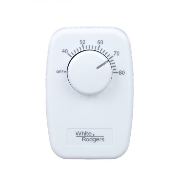 Line Voltage Mechanical Bimetal DPST Open on Rise 40-80F No Thermometer with "of