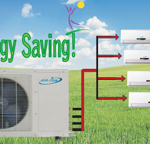 AirCon AMSCI4H4S18 - 2-Zone 18,000 BTU 22 SEER Heat Pump (outdoor section)