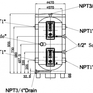 VCT19 Chiltrix 19 Gallon Vertical Buffer Tank