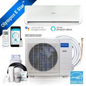Mr Cool O-ES-09-HP-230E 9K BTU Heat Pump Condenser & Wall Mount Air Handler 230 volt 22.8 SEER WiFi 16 Foot Installation Kit