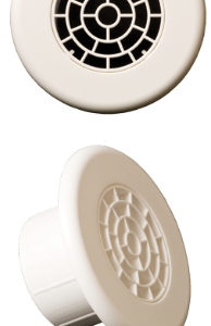 Hi-Velocity White Plastic Outlet w/ Snap In Grid Insert 2"